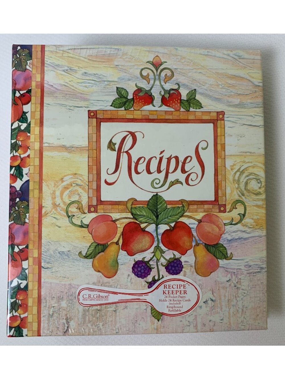 Recipe Keeper Binder C.R. Gibson Fresh Fruit 7"x6" Recipe Cards Refillable NEW